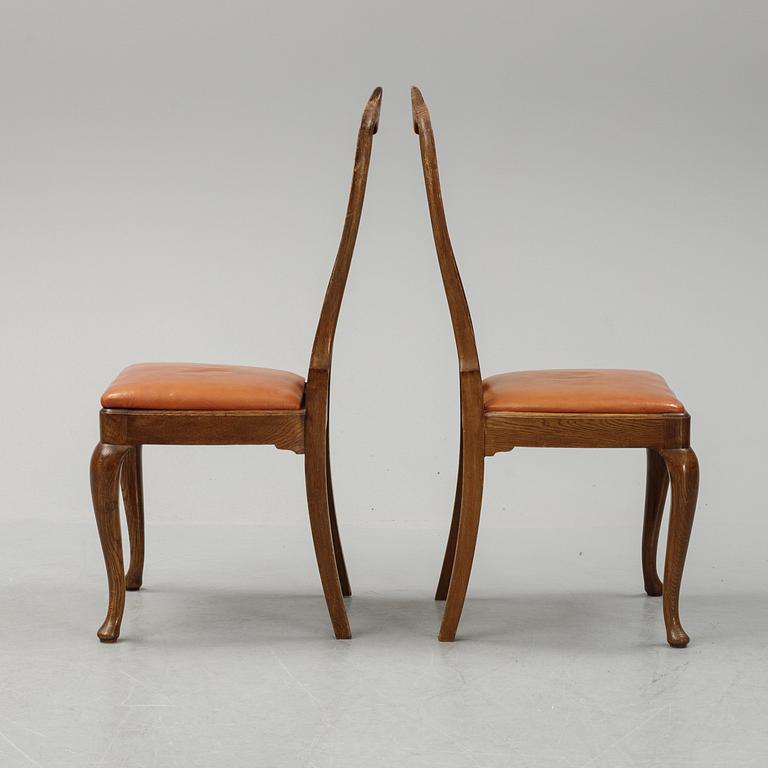 A set of six early 20th century  rococo-style chairs.