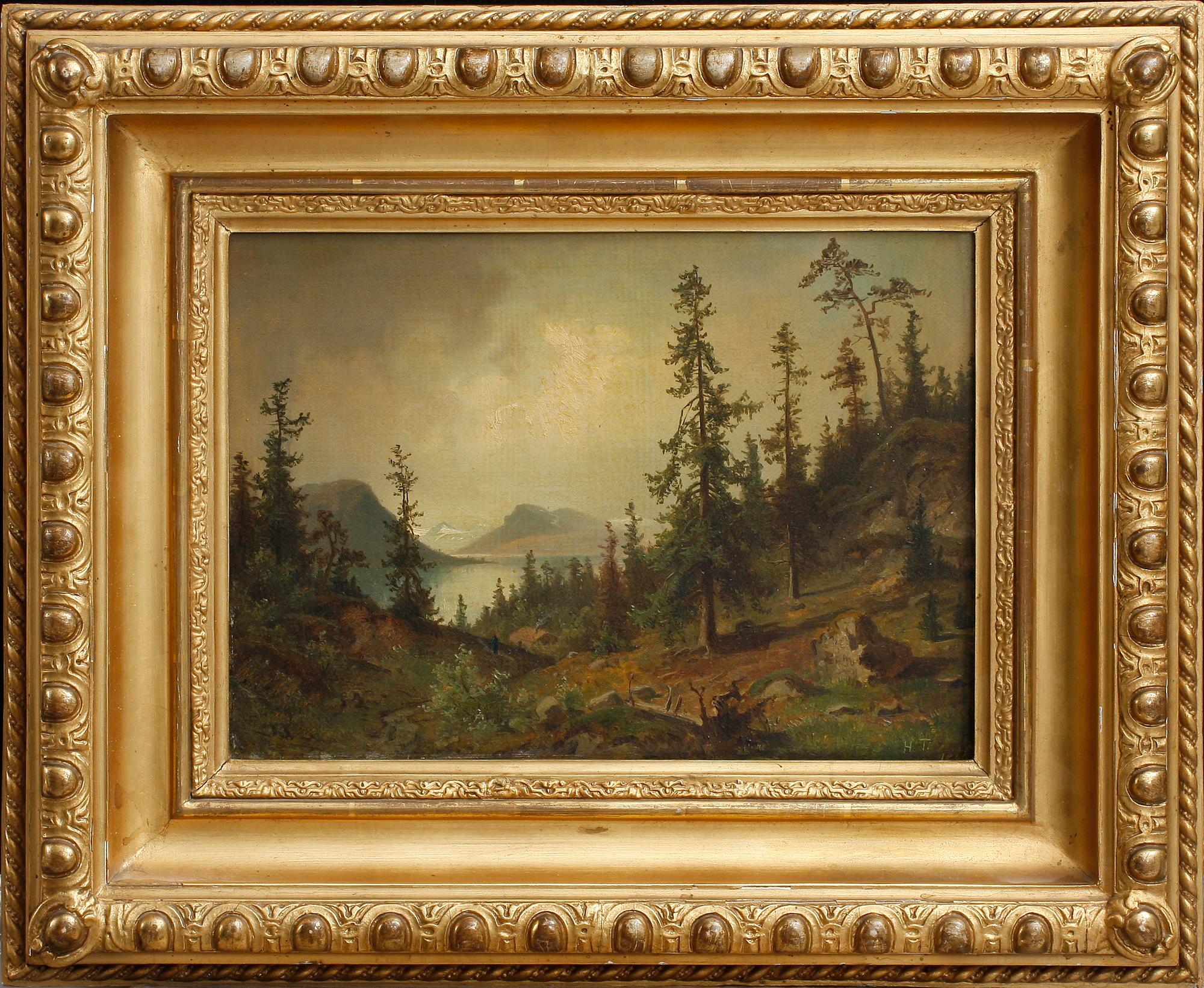 OKÄND KONSTNÄR, olja på duk, monogramsign HT, 1800/1900.