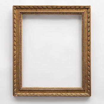 A late Gustavian carved giltwood frame by L- Lundén (master in, Stockholm 1773-1819), late 18th century.