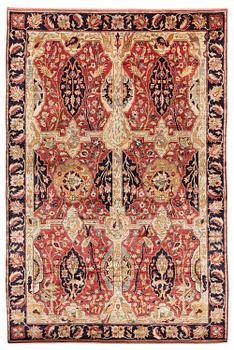 356. An antique Anatolian silk rug, c. 183 x 120 cm.