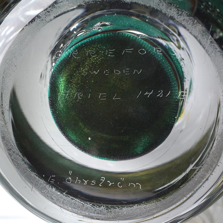Edvin Öhrström, an "ariel" glass vase, Orrefors 1951, nr 1421E.
