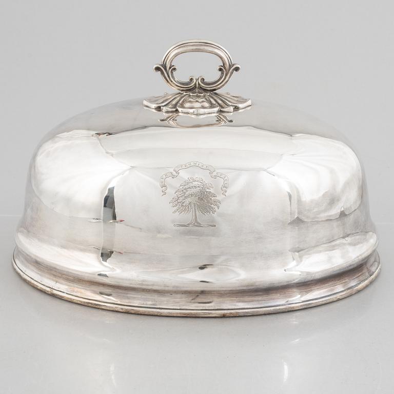 An English plate food dome cover, mark of Elkington & Company, Birmingham 1851.
