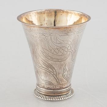 A Swedish silver beaker, probably the mark of Petter Åkerman, Stockholm 1756.