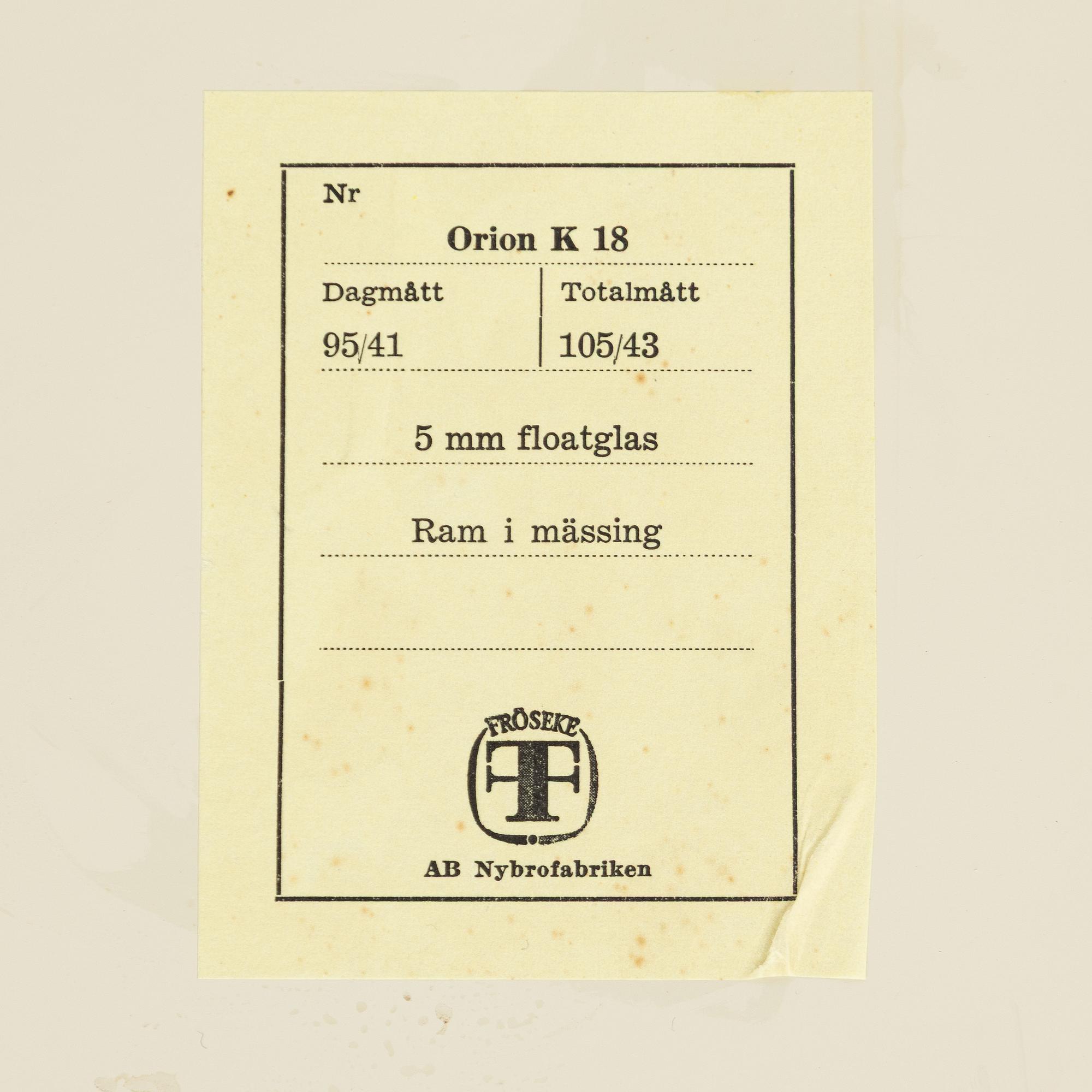 A 'Orion K 18' mirror, Fröseke AB Nybrofabriken.