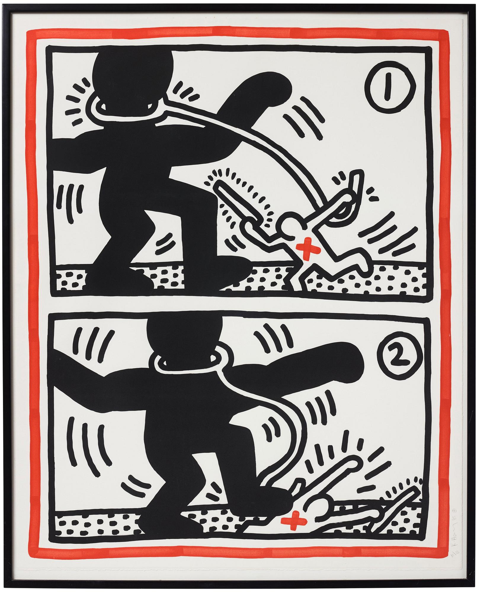 Keith Haring, "Free South Africa: one plate".