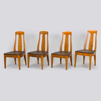 Eliel Saarinen, four early 20th century chairs.
