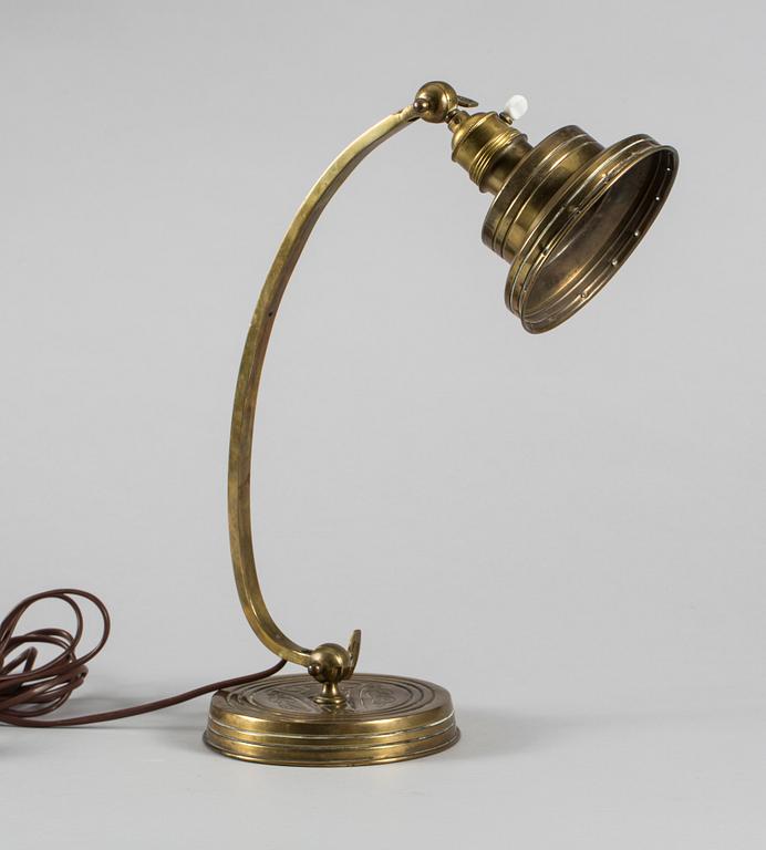 BORDSLAMPA, 1900-tal, mässing.