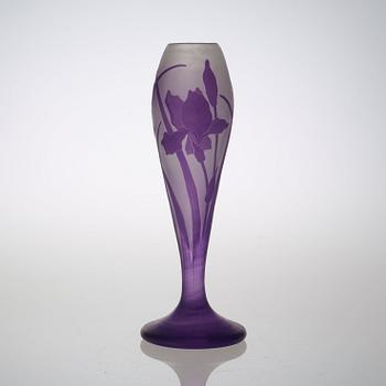 A Karl Lindeberg Art Nouveau cameo glass vase, Kosta.