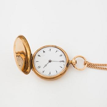 DUMONT GUINAND, CHAUX-DE-FONDS, hunting cased pocket watch, 37 mm.
