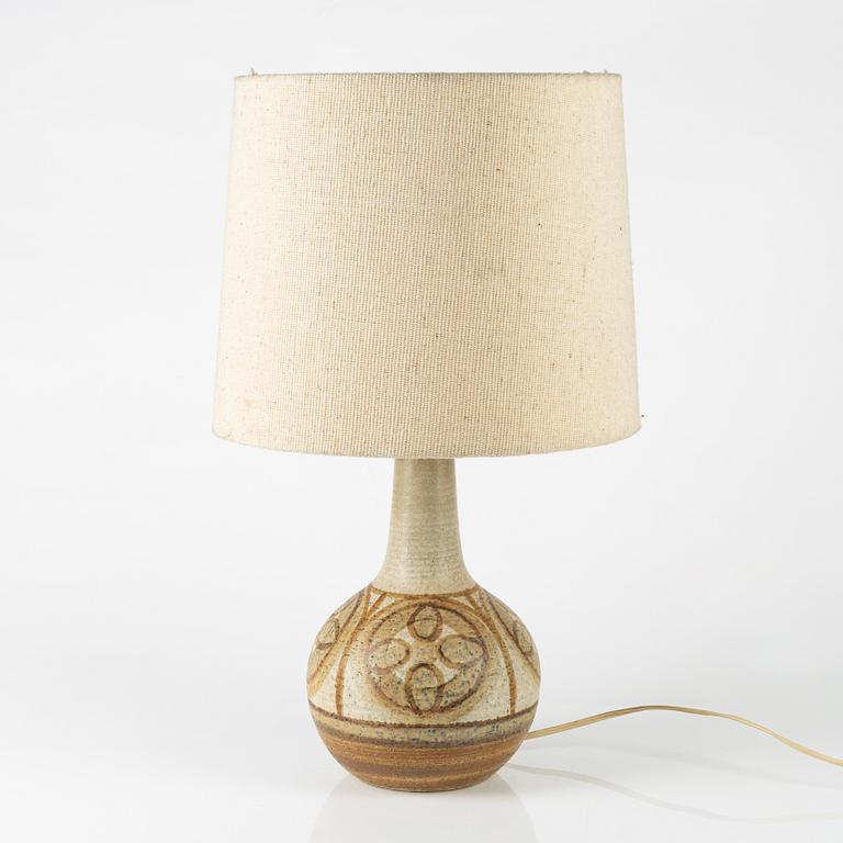 A handmade stoneware table lamp, Søholm Stentøj, Bornholm, Denmark.