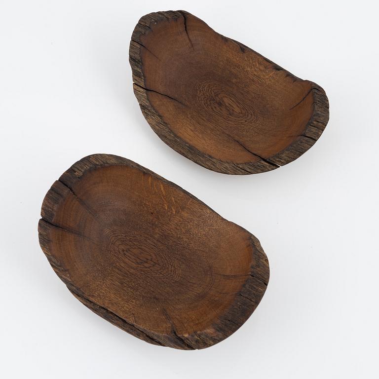 Magnus Ek, a pair of oak dishes for Oaxen Krog.