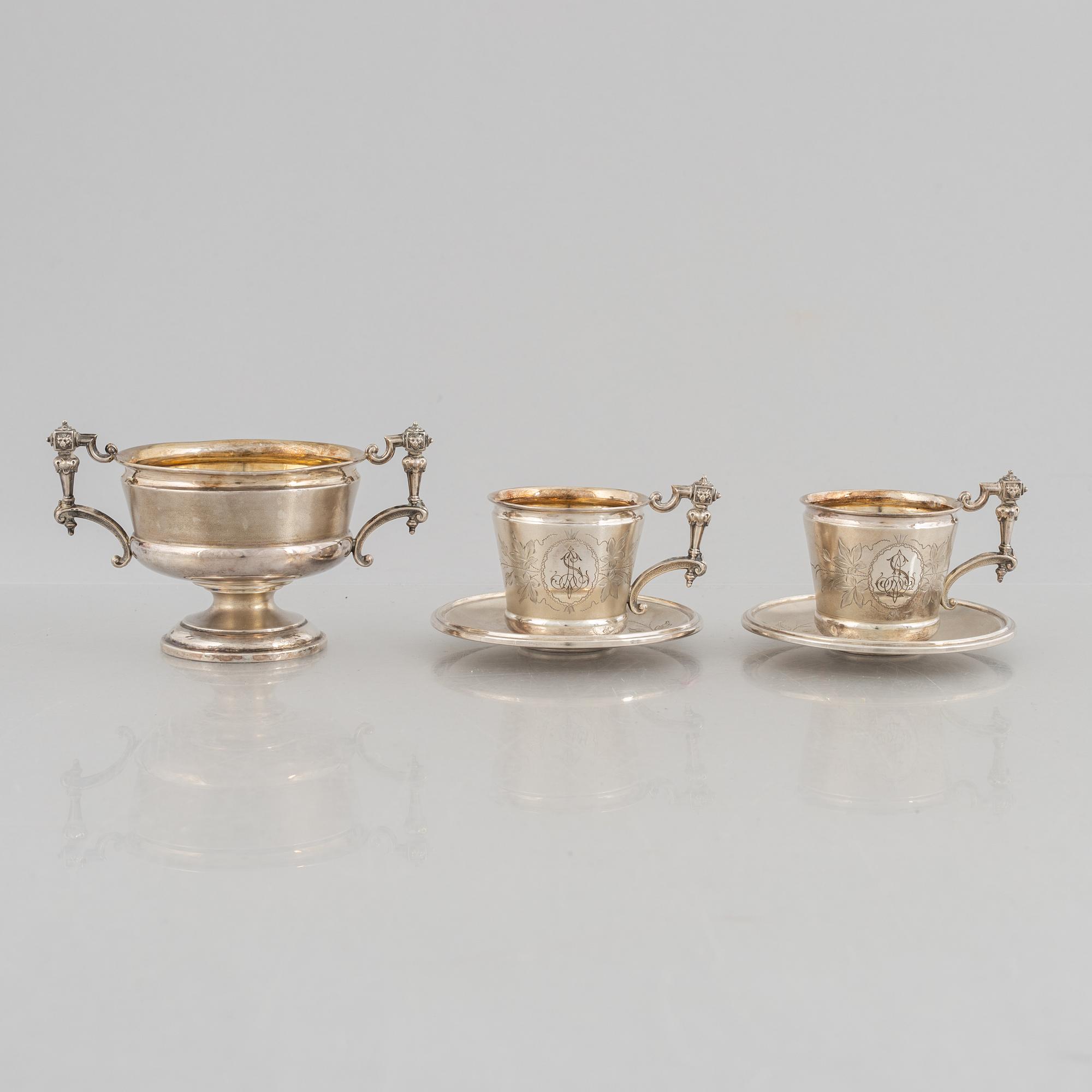 An Austro-Hungarian silver coffee service, Vienna 1867-1922 (5 pieces).