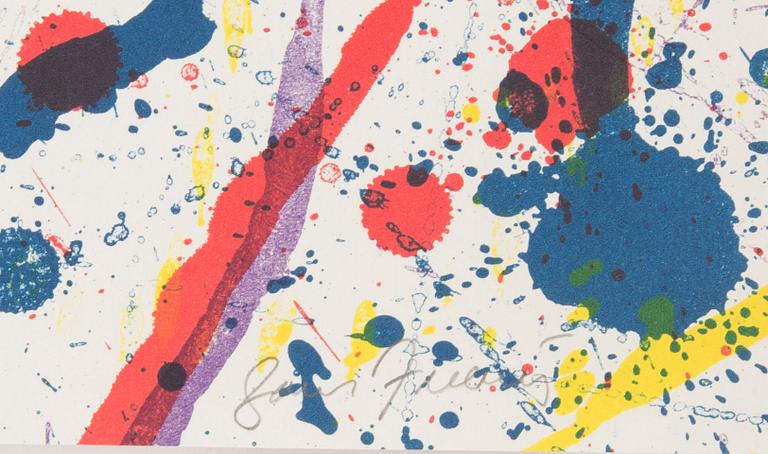 SAM FRANCIS, färglitografi, untitled ur "Poems dan le ciel", signerad och numrerad 94/100.