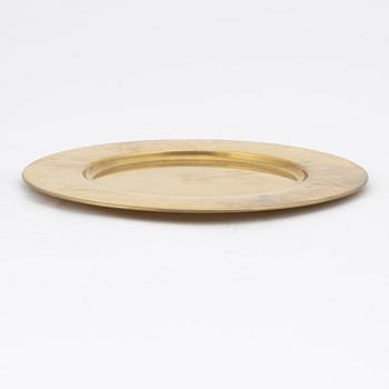 Kuverttallrikar, 8 st, mässing, Stelton, Danmark.