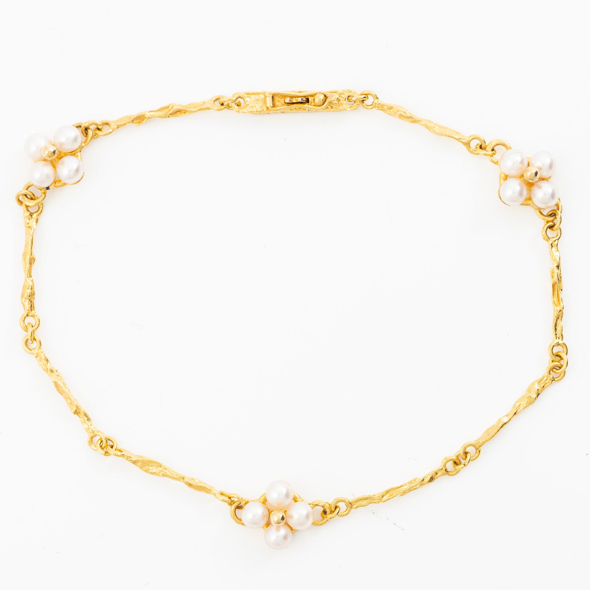 Björn Weckström, armband, "Pearlflower", Fyrklövern Lapponia, Finland, 2000.