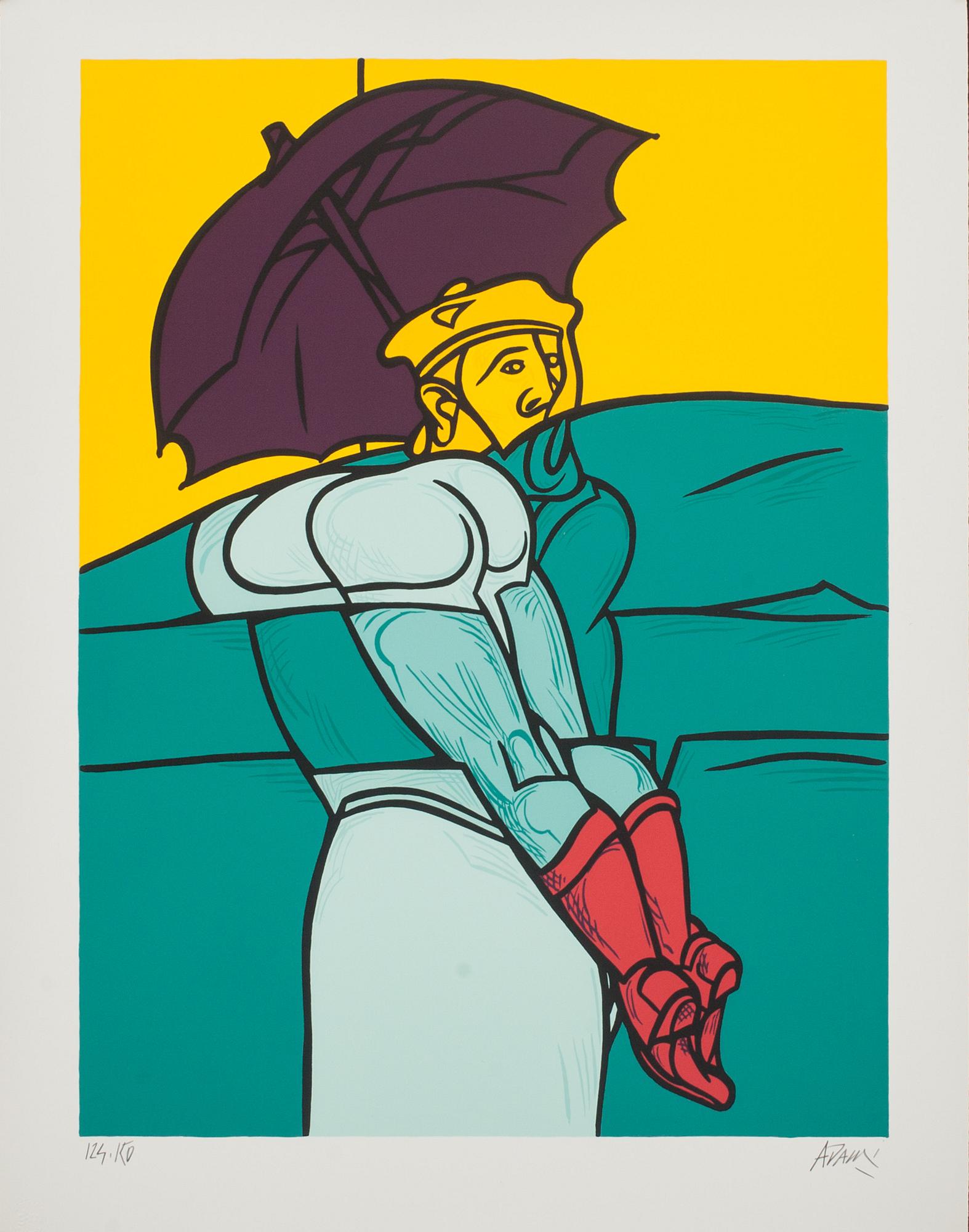 VALERIO ADAMI, färgserigrafi, signerad och numrerad 124/150.
