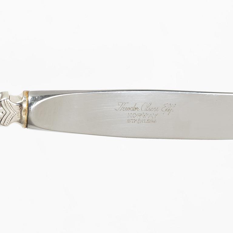 Theodor Olsen, cutlery set, 111 pieces, silver, model Anitra, in a case by master carver Emil Sandberg (1905-1998).
