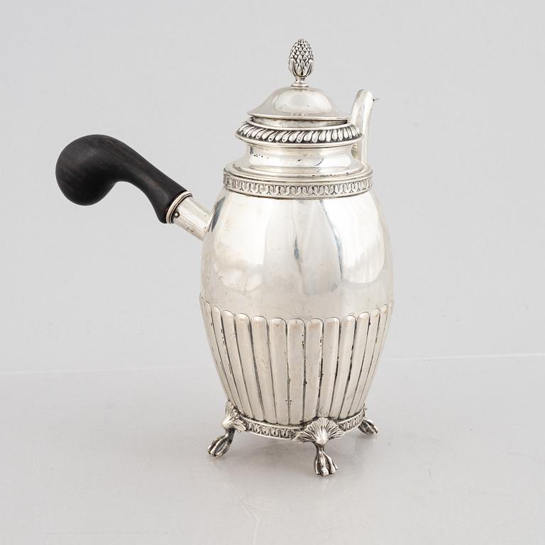 A silver coffee pot, mark of A.G Dufva, Stockholm 1916.