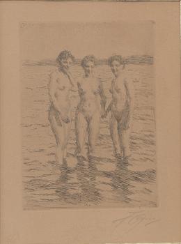 ANDERS ZORN, etching, signed, dated in print 1910,