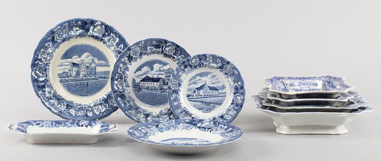 SERVISDELAR, ca 50 delar, flintgods. "Skåne" mm, Rörstrand.