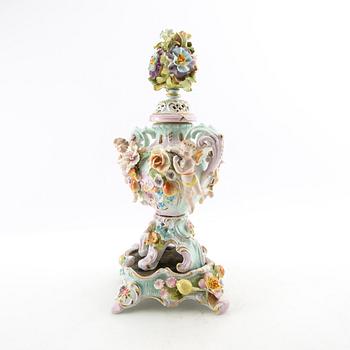 Urn with pedestal Rococo style Schierholz Germany late 19th century porcelain.