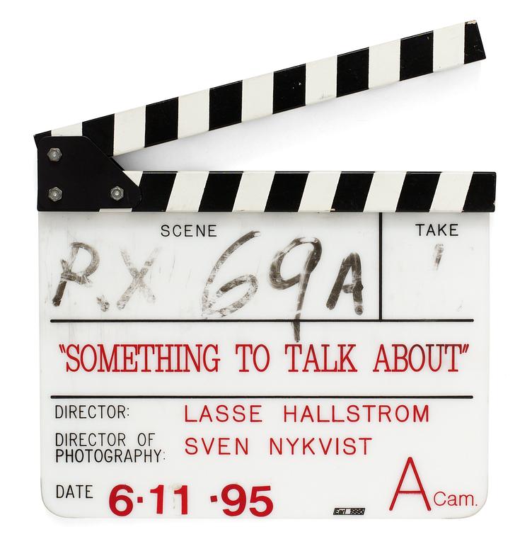 CLAPPER BOARD, from the movie "Something to talk about", USA 1995. Director: Lasse Hallström.