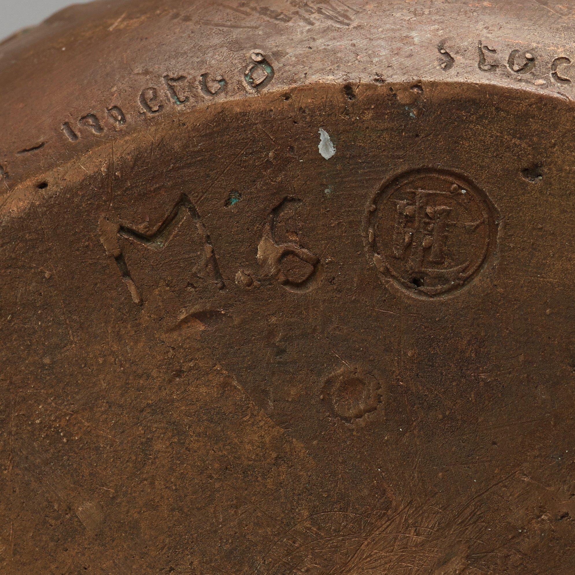 An Emy Wahlström Art Nouveau patinated bronze vase by AB Hugo Elmqvist, Stockholm.