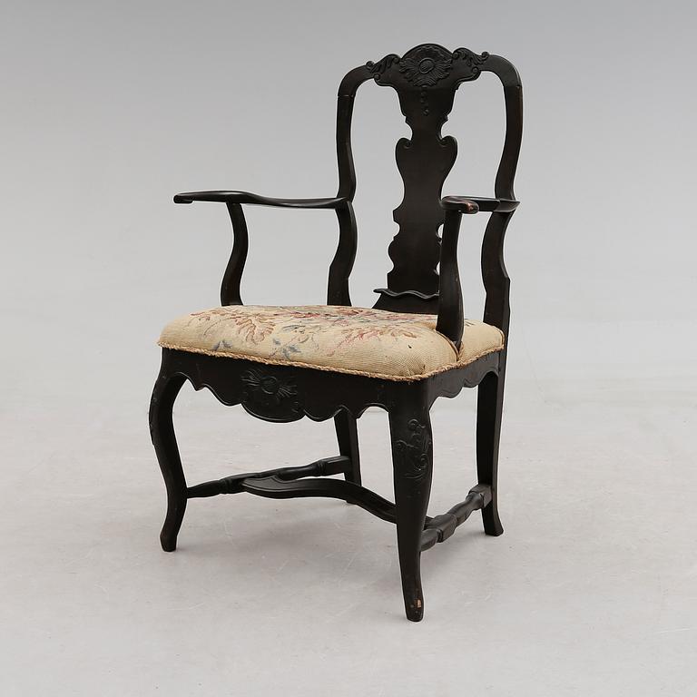KARMSTOL, senbarockstil, 1800-tal.