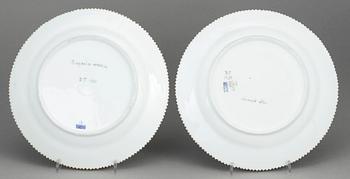 TALLRIKAR, 2 st, porslin, "Flora Danica", Royal Copenhagen.