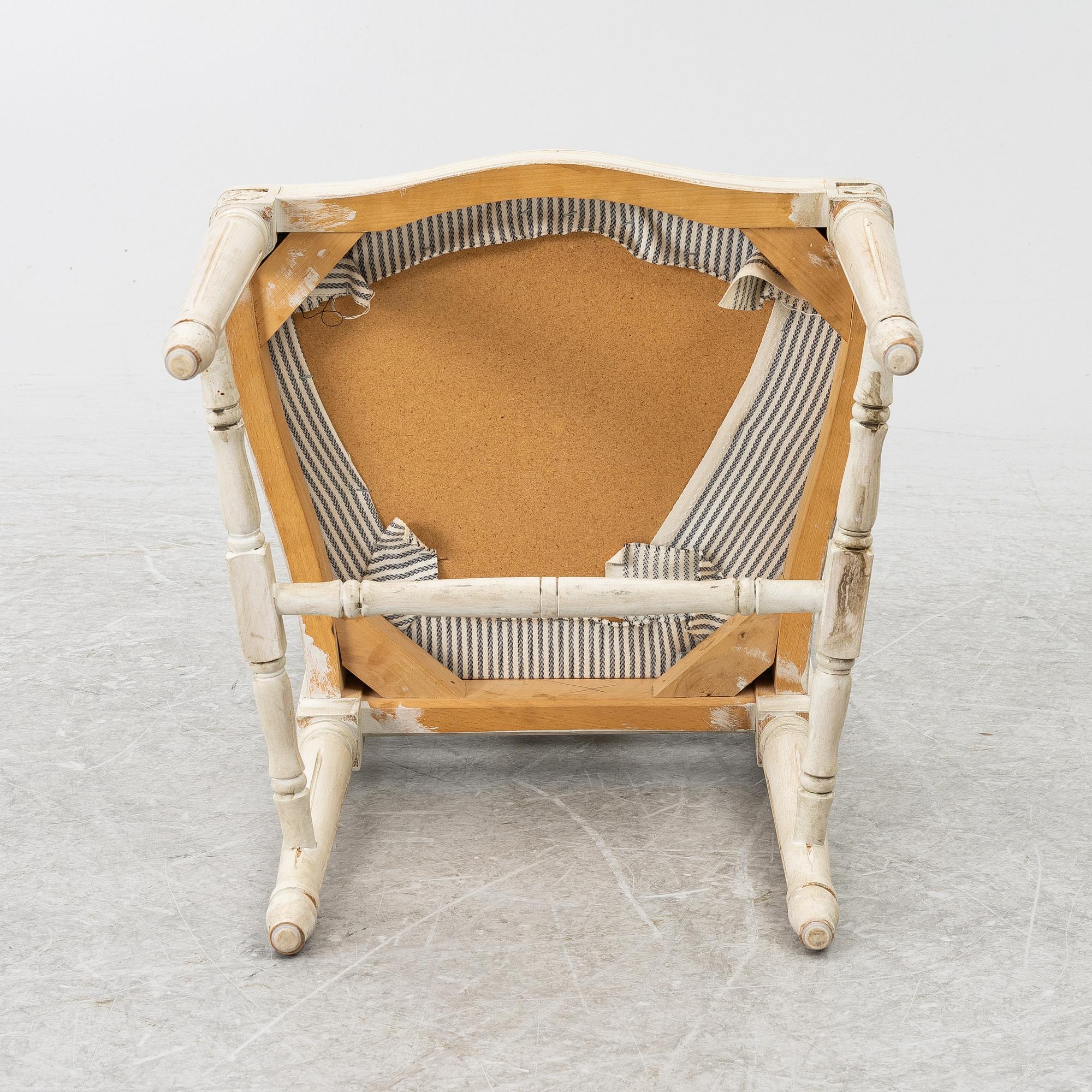 Eight Gustavian style chairs, late 20th Century.