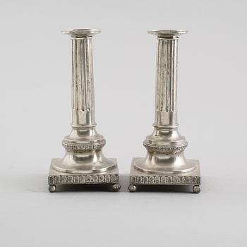 LJUSSTAKAR, 1 par, tenn, Martin Artedius, Norrköping 1801.