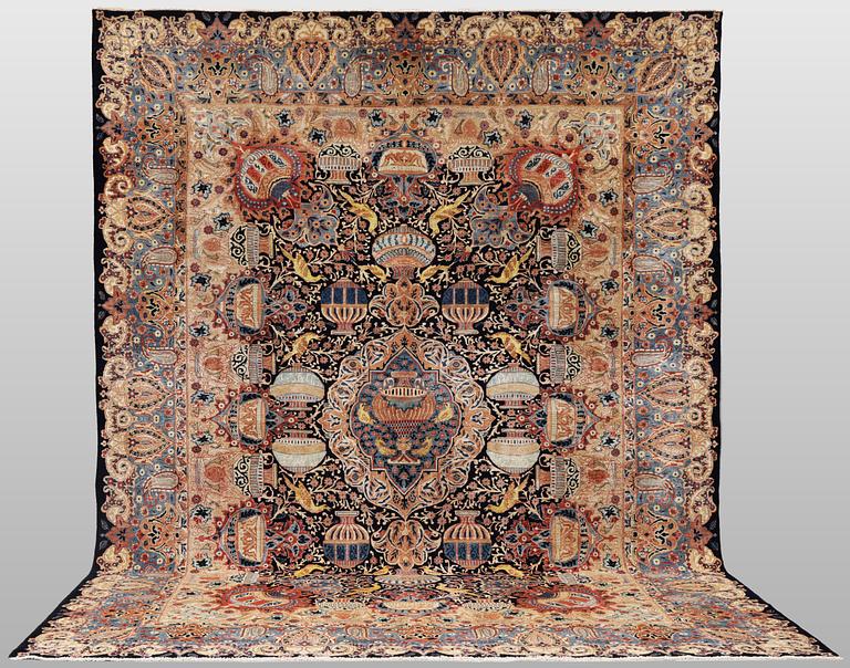 A Kashmar carpet, approx. 383 x 292 cm.