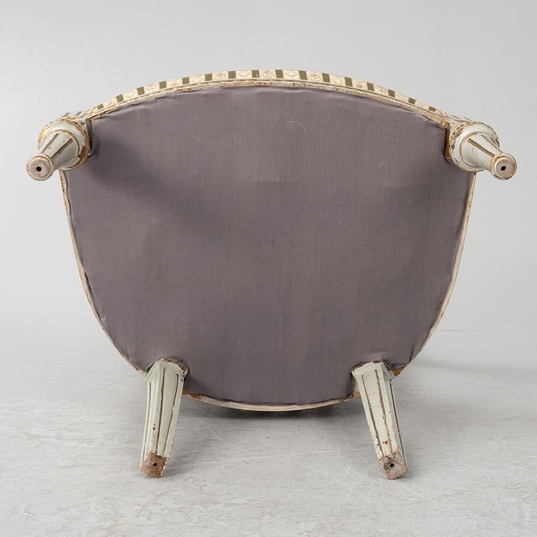 A pair of Gustavian style armchairs, 19th Century.