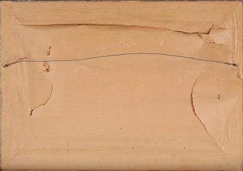 OKÄND KONSTNÄR, olja på pannå, otydligt signerad samt daterad 1879.