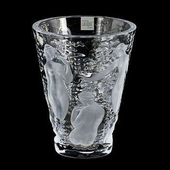 VAS, glas, "Ondines", Lalique, sign. "Lalique R France.".