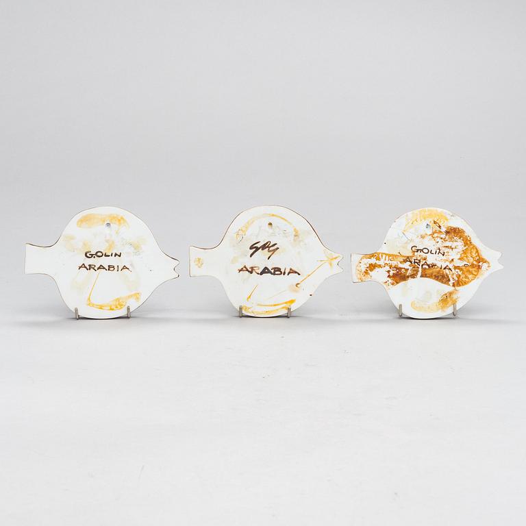 Gunvor Olin-Grönqvist, six ceramic wall decorations, all signed, for Arabia, Finland.