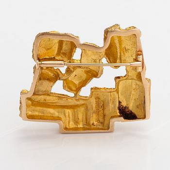 Björn Weckström,  14K gold brooch "Drift wood". Lapponia 1973.