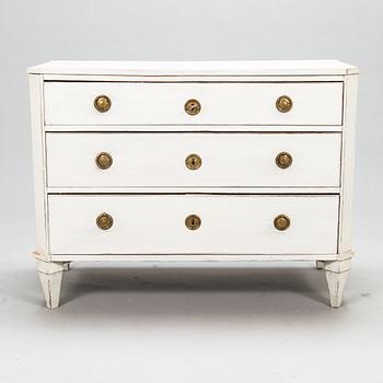 A late gustavian chest of drawers. late 18th century.