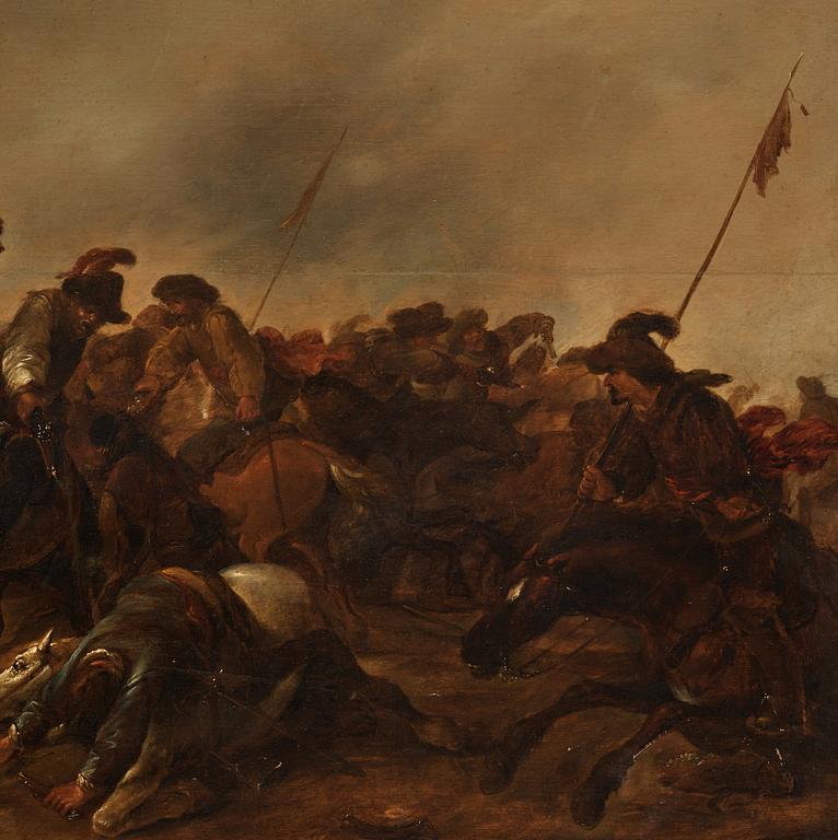 Jan van Huchtenburg Attributed to, Cavallery battle.