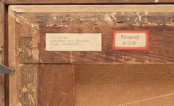 Pastoralt landskap med resande figurer vid en flod.