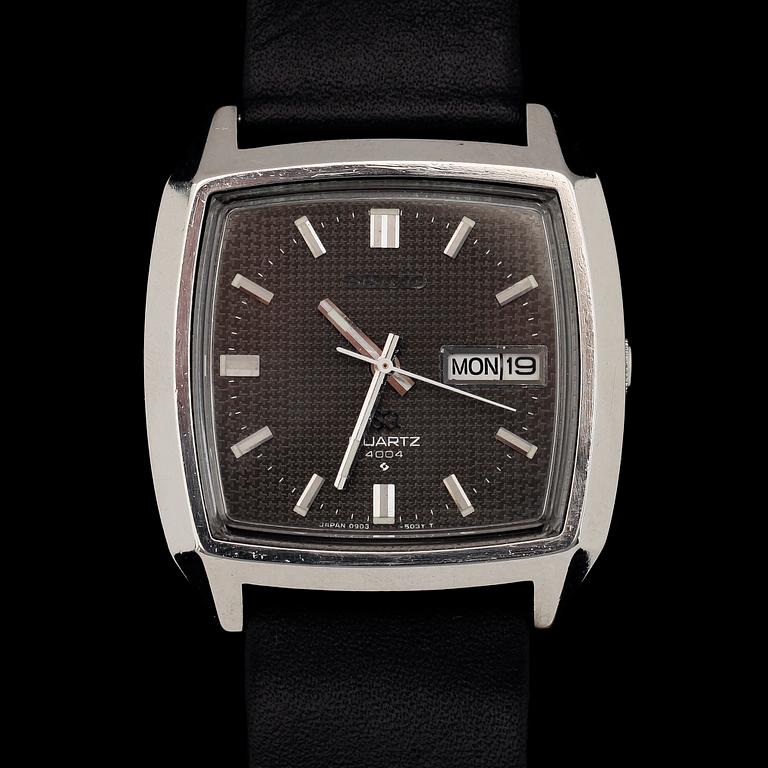 HERRARMBANDSUR, stål, Seiko, Crystron, 1960-/70-tal.