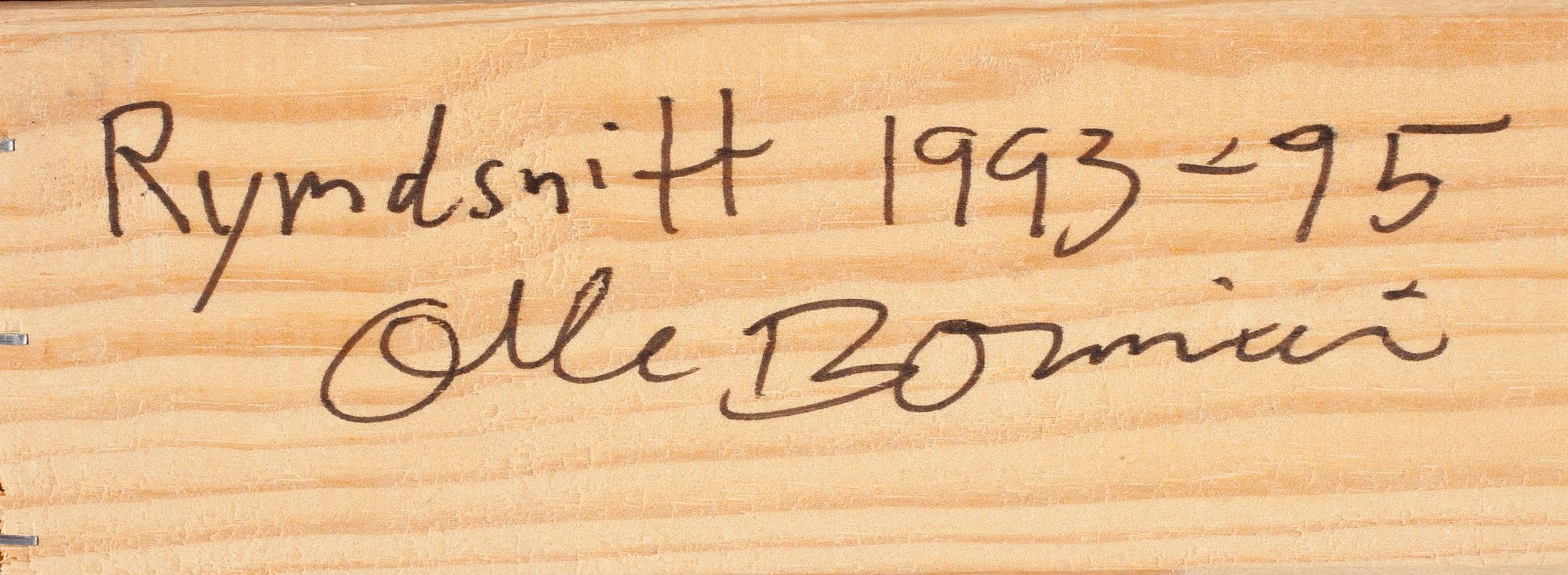 OLLE BONNIÉR, Olja på duk. Signerad O. Bonniér och daterad 1993-95 a tergo.