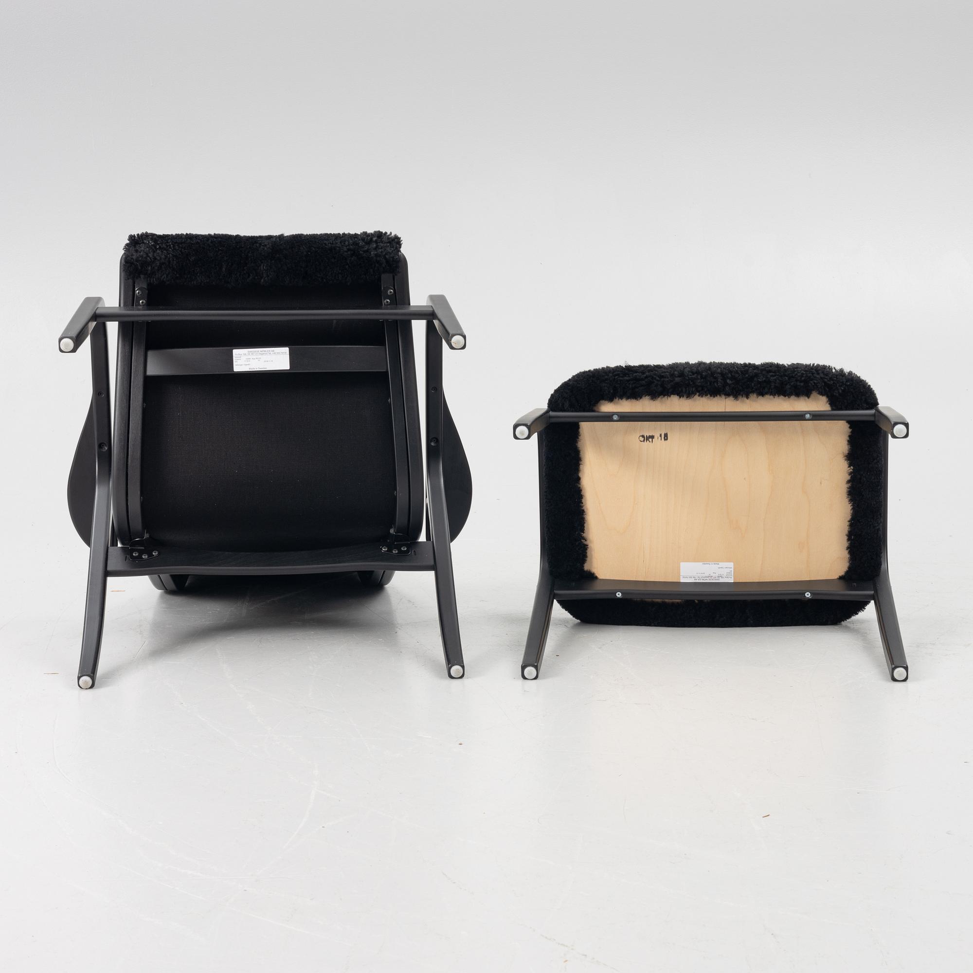 Yngve Ekström, a 'Lamino' easy chair with footstool, Swedese, 2018.