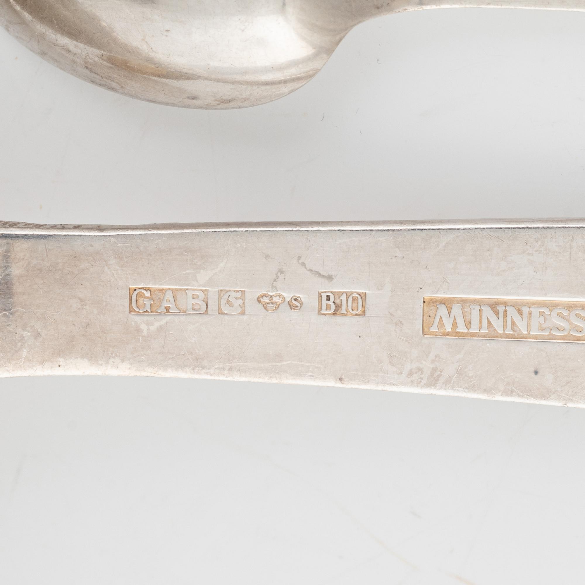 Jacob Ängman, an 88-piece silver flat wear set, "Rosenholm", GAB, Sweden, 1936-1984.