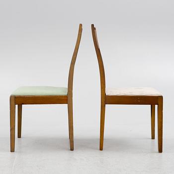 Carl Westman, a pair of stained pine chairs, Sweden ca 1910.