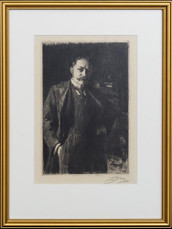 Anders Zorn, etsning, 1897, signerad.