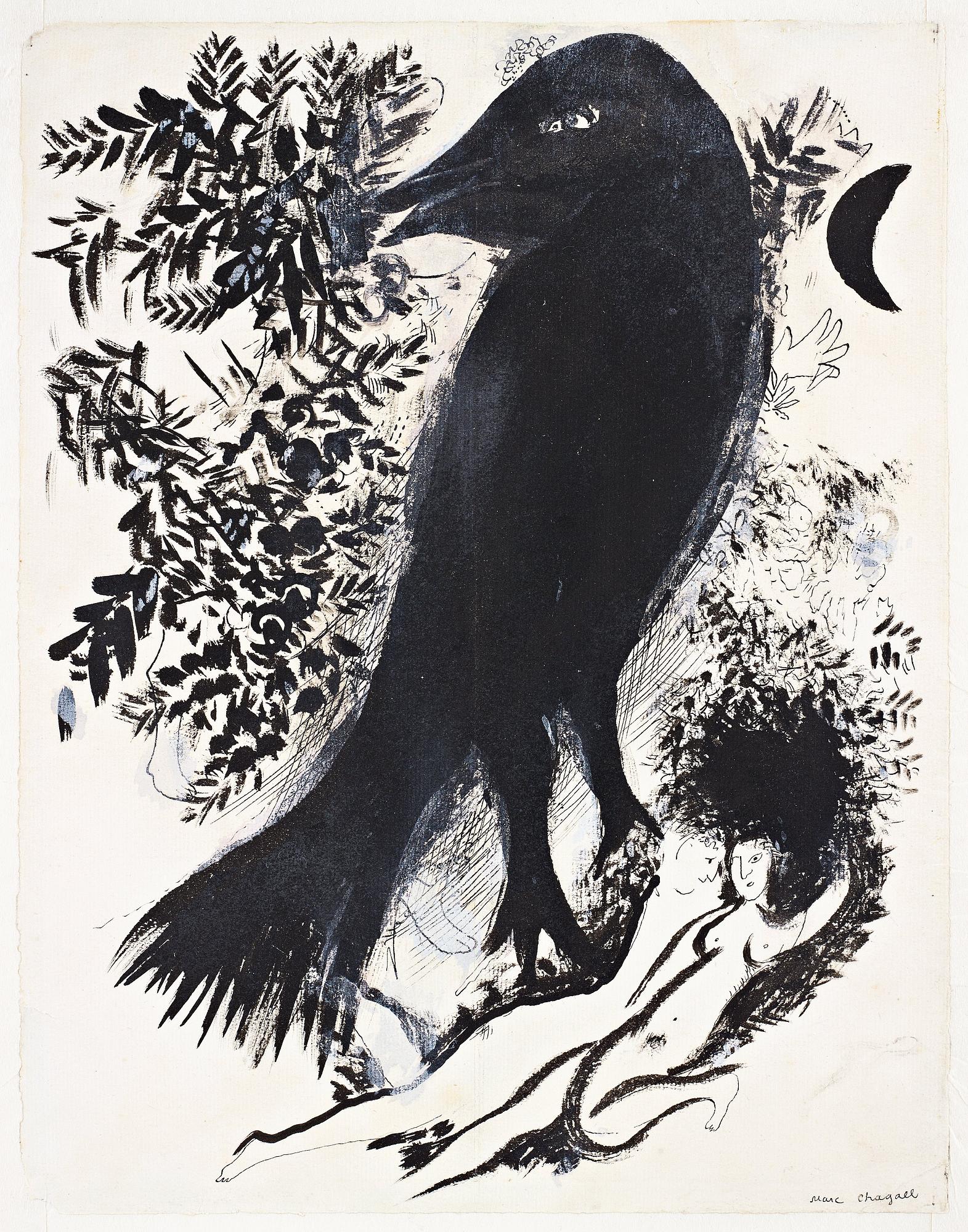 Marc Chagall, Plansch 13 ur "Autour des Mille et une nuits"/Scheherazades natt.