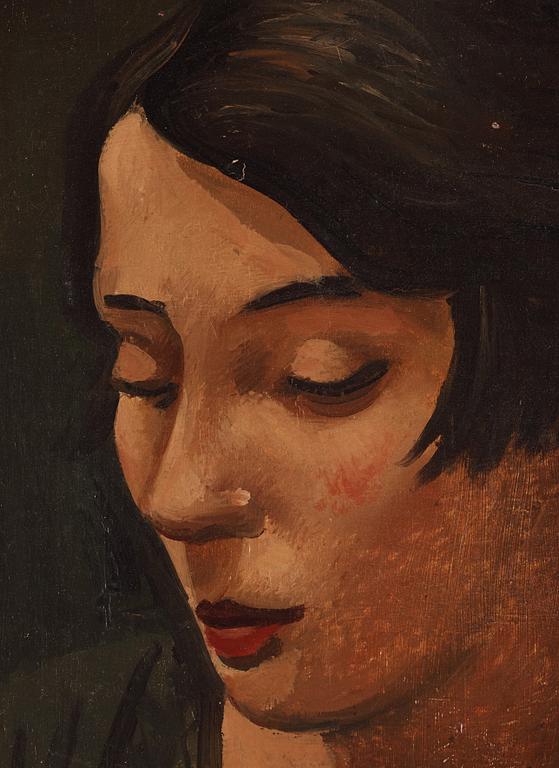 André Derain, "Portrait de Femme Brune aux Yeux Baissés".