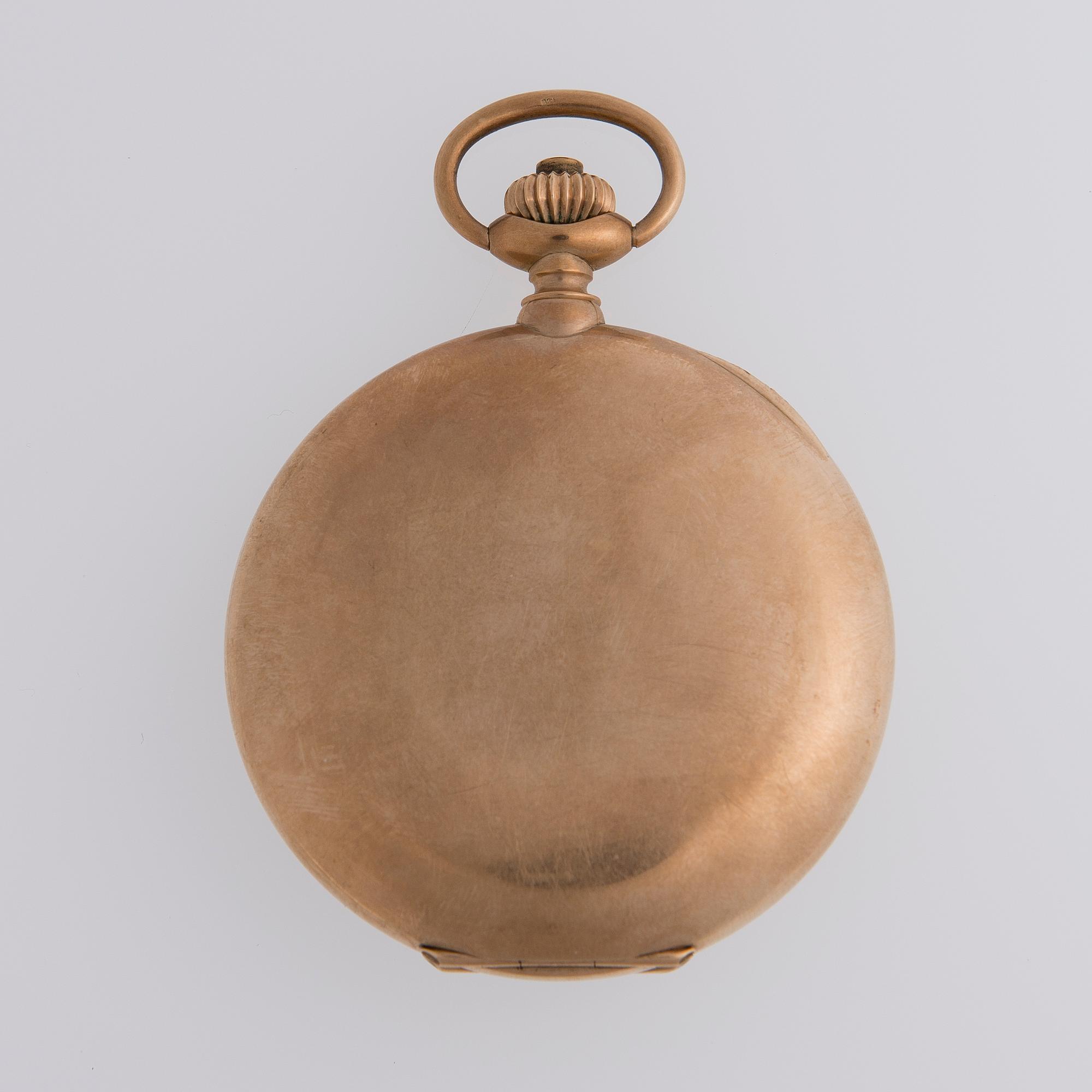 OMEGA, pocket watch, 54 mm, hunter, 14K gold,