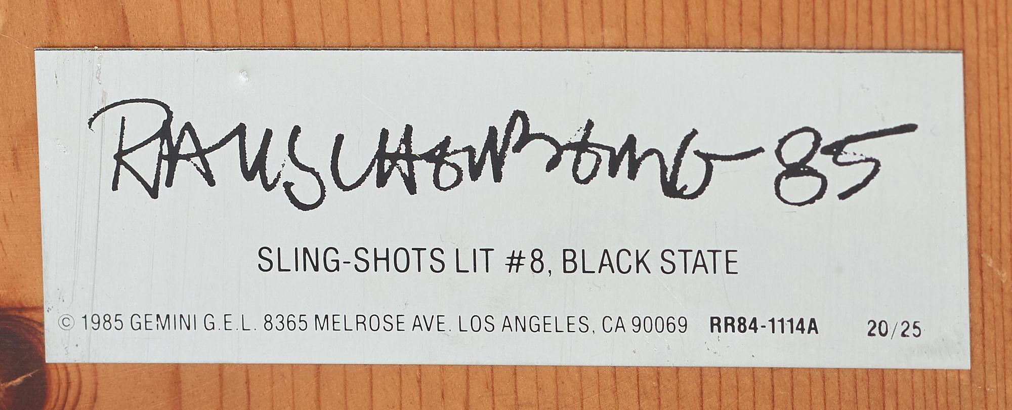 Robert Rauschenberg, "Sling-Shots lit #8, Black State".